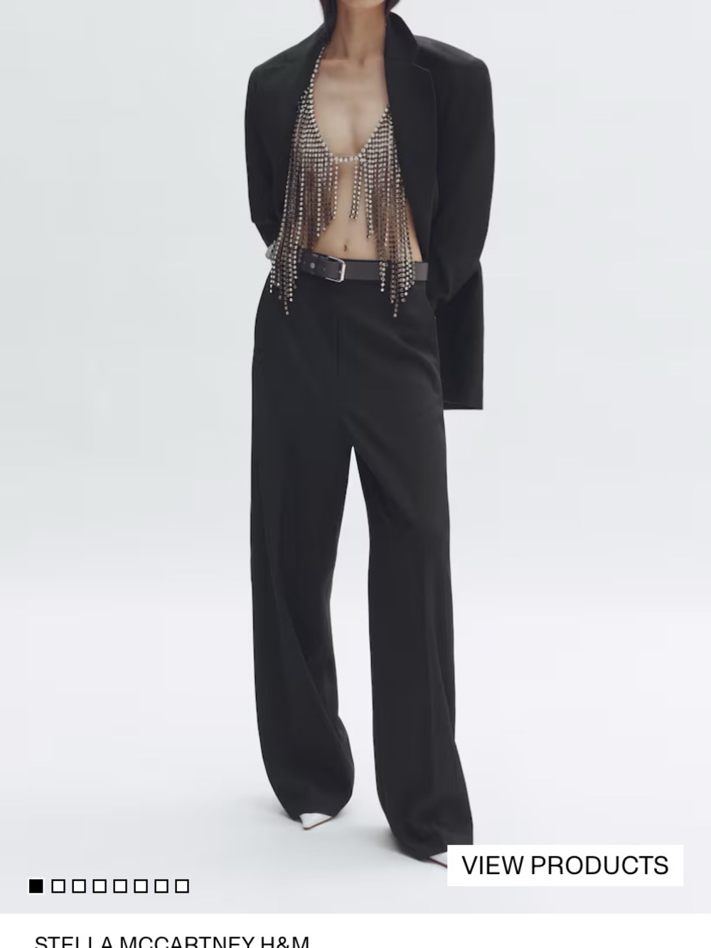 Stella McCartney Black Wide-Leg Trousers with Tailored Waist